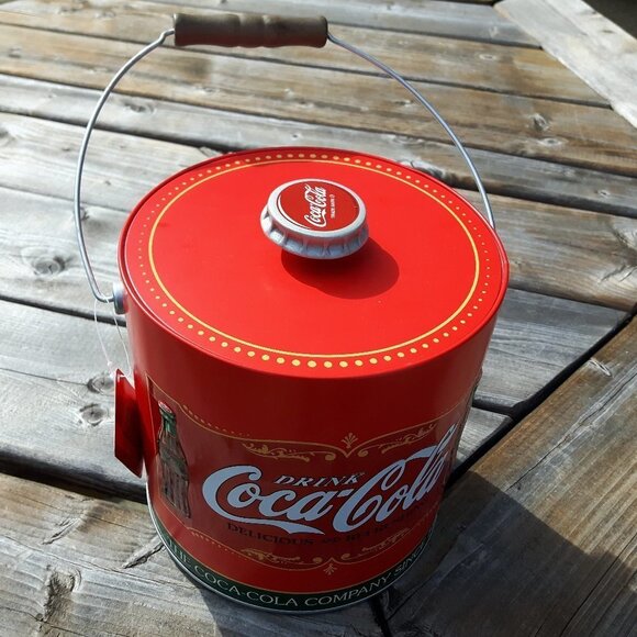 Coca Cola Ice Bucket with vintage style decor NWT - Picture 1 of 6